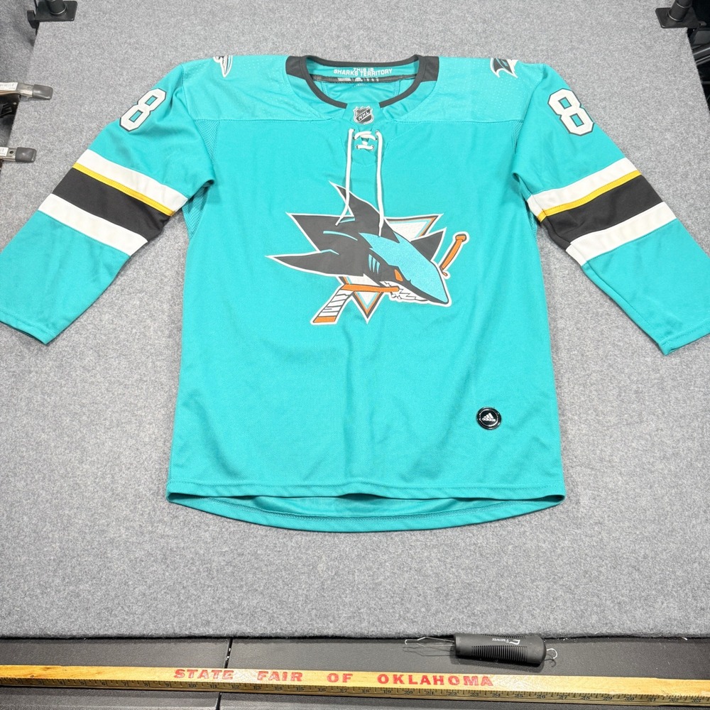 Adidas San Jose Sharks Brent Burns 88 NHL Jersey Teal Mens Size 52 Climalite